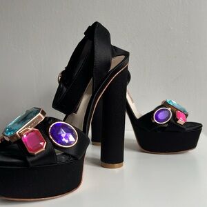 Sophia Webster Amanda Gem Embellished Platform Heels